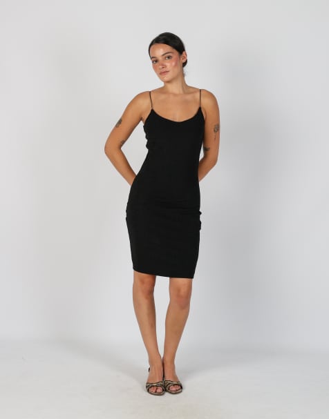 Vintage Unbranded S woven midi dress in black - view 1