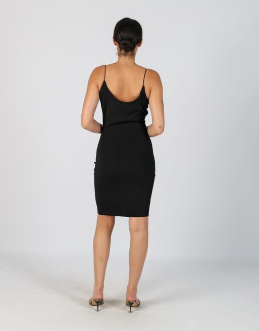 Vintage Unbranded S woven midi dress in black, 3 of 4