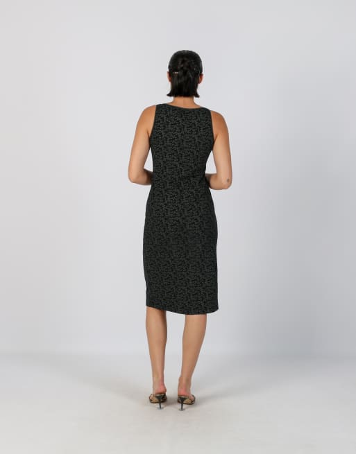 Vintage Unbranded S woven midi dress in black, 3 of 4
