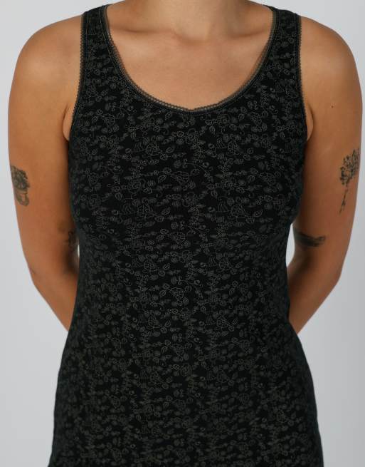 Vintage Unbranded S woven midi dress in black, 4 of 4