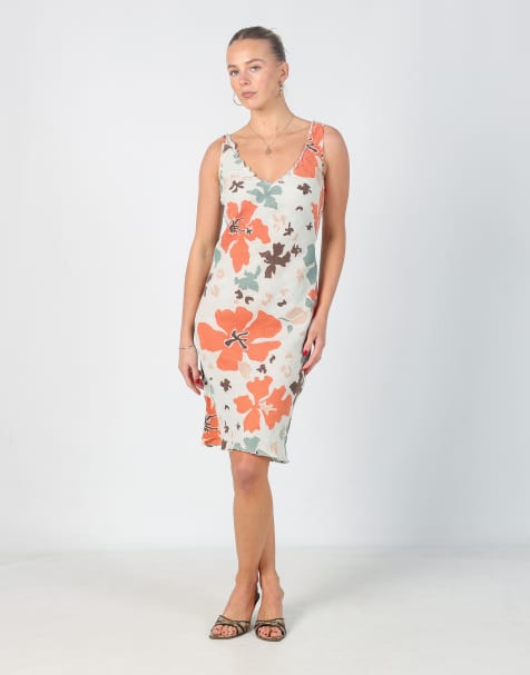 Vintage Unbranded S woven midi dress in light blue - view 1