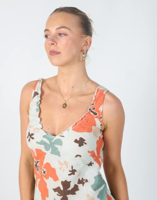 Vintage Unbranded S woven midi dress in light blue, 4 of 4