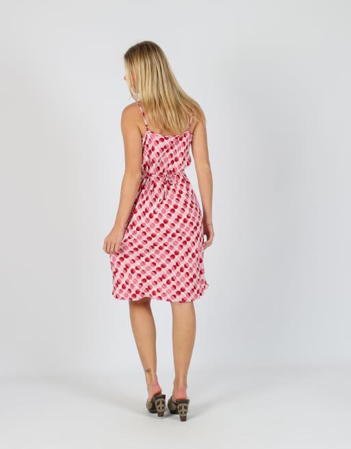 Vintage Unbranded S woven midi dress in pink, 3 of 4