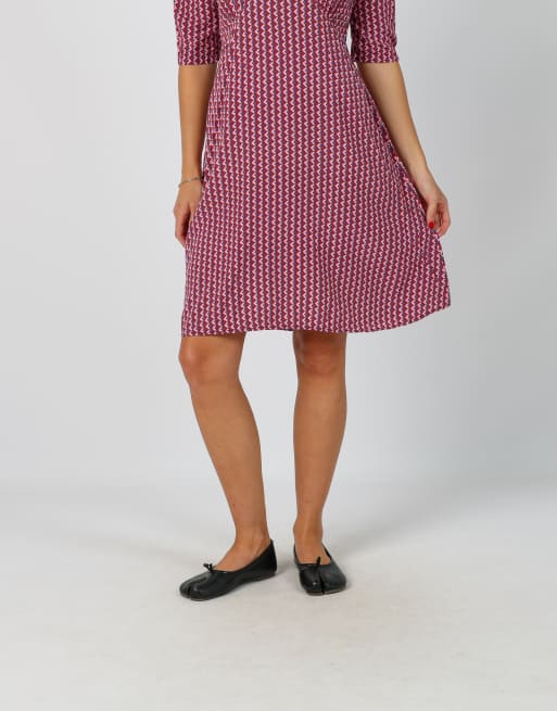Vintage Unbranded S woven midi dress in pink, 2 of 4