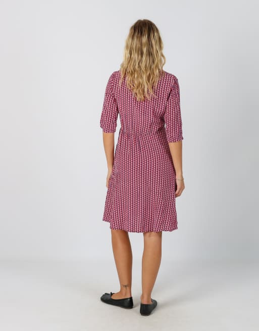 Vintage Unbranded S woven midi dress in pink, 3 of 4
