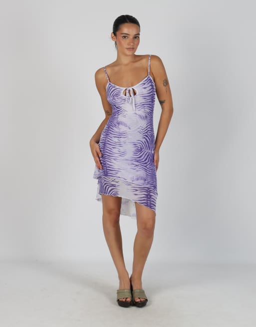 Vintage Unbranded S woven midi dress in purple