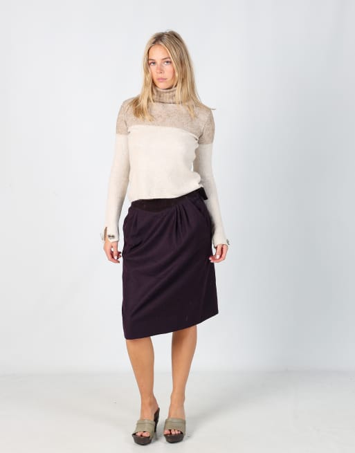 Vintage Unbranded S woven midi skirt in purple