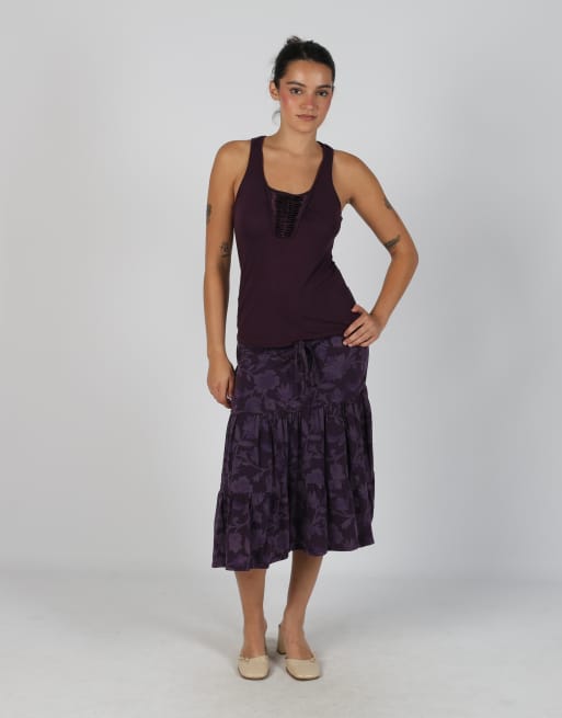 Vintage Unbranded S woven midi skirt in purple