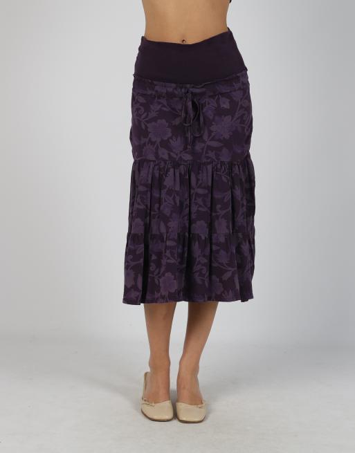 Vintage Unbranded S woven midi skirt in purple, 3 of 4