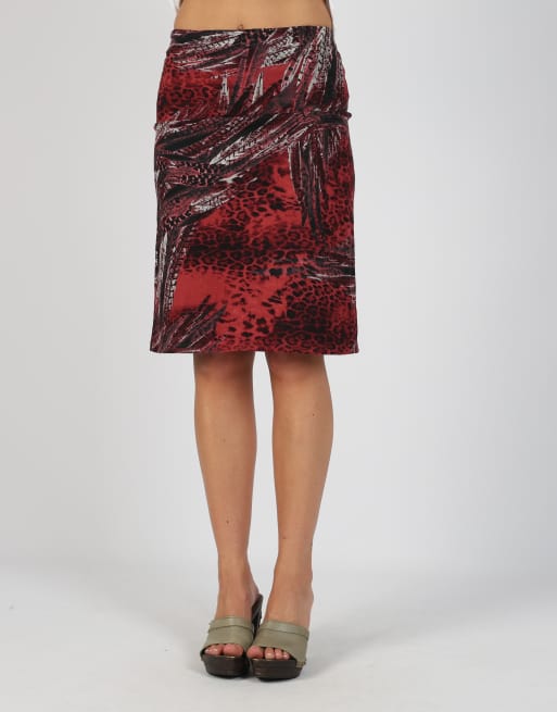 Vintage Unbranded S woven midi skirt in red, 2 of 4