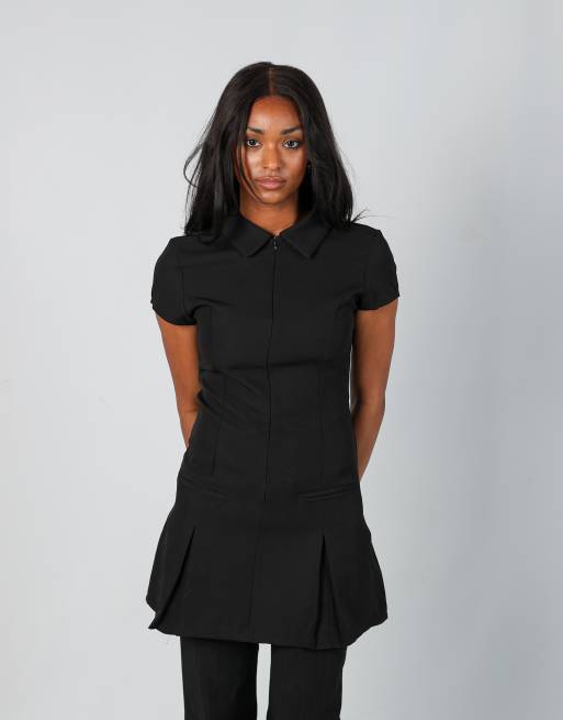 Vintage Unbranded S woven mini dress in black