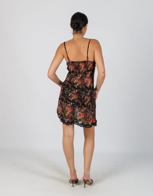 Vintage Unbranded S woven mini dress in black, 3 of 4
