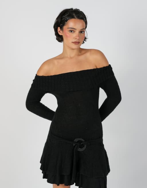 Vintage Unbranded S woven mini dress in black, 4 of 4