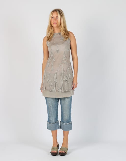 Vintage Unbranded S woven mini dress in grey