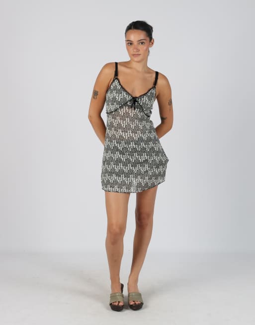 Vintage Unbranded S woven mini dress in grey