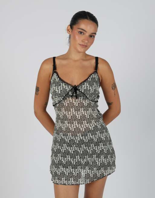 Vintage Unbranded S woven mini dress in grey, 2 of 4