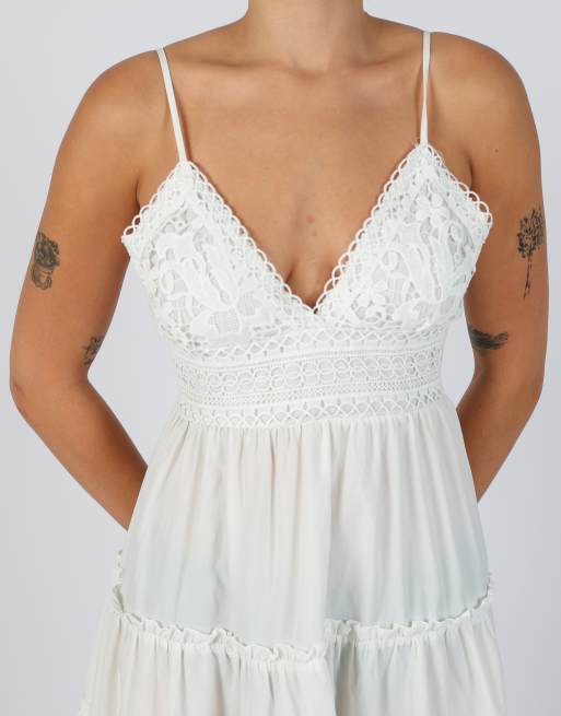 Vintage Unbranded S woven mini dress in ivory, 4 of 4
