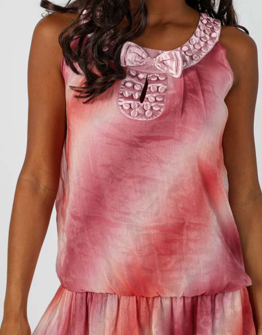 Vintage Unbranded S woven mini dress in pink, 4 of 4