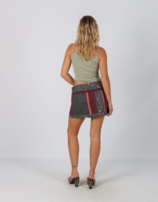 Vintage Unbranded S woven mini skirt in charcoal grey, 3 of 4