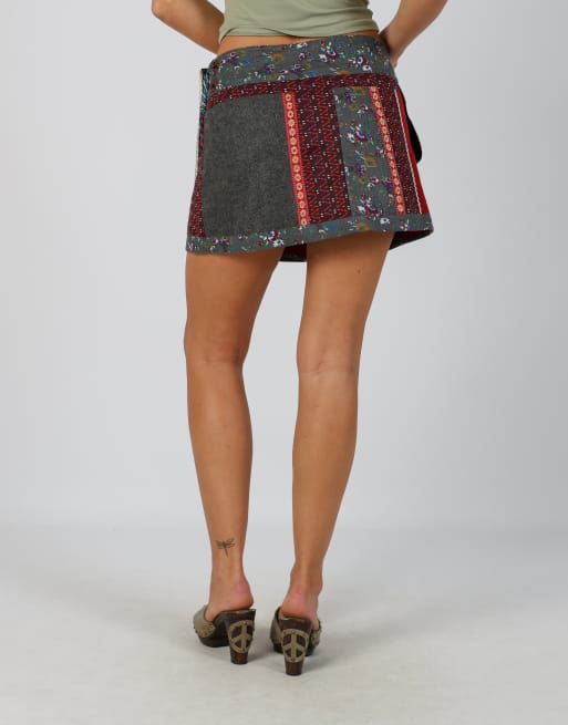 Vintage Unbranded S woven mini skirt in charcoal grey, 4 of 4
