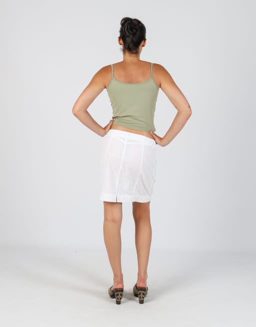 Vintage Unbranded S woven mini skirt in ivory, 3 of 4