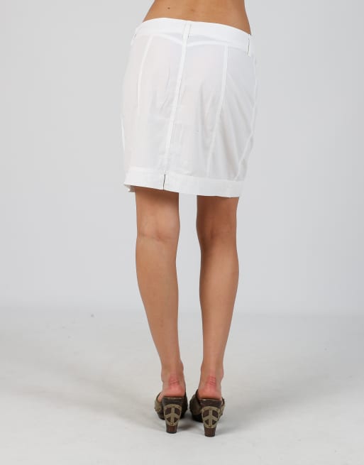Vintage Unbranded S woven mini skirt in ivory, 4 of 4