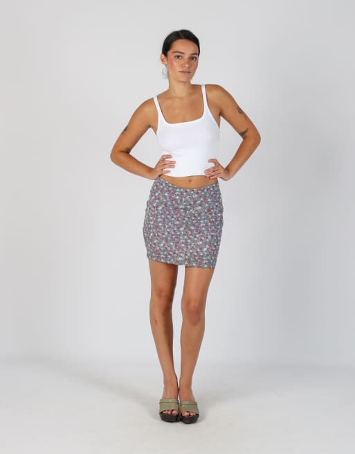 Vintage Unbranded S woven mini skirt in lilac purple