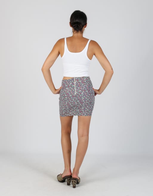 Vintage Unbranded S woven mini skirt in lilac purple, 3 of 4