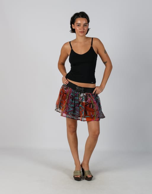 Vintage Unbranded S woven mini skirt in multi colured, 1 of 4