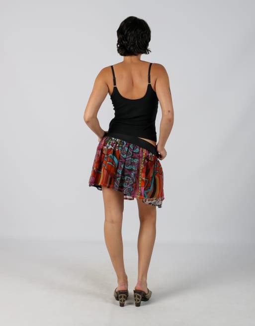 Vintage Unbranded S woven mini skirt in multi colured, 3 of 4