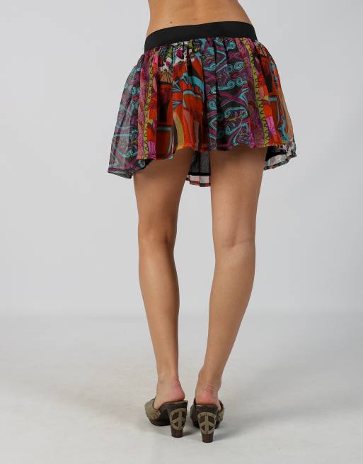 Vintage Unbranded S woven mini skirt in multi colured, 4 of 4