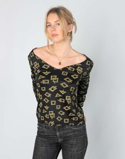 Vintage Unbranded S woven top in black - view 1