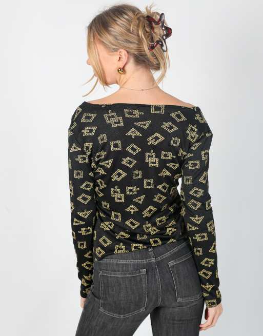 Vintage Unbranded S woven top in black, 2 of 4