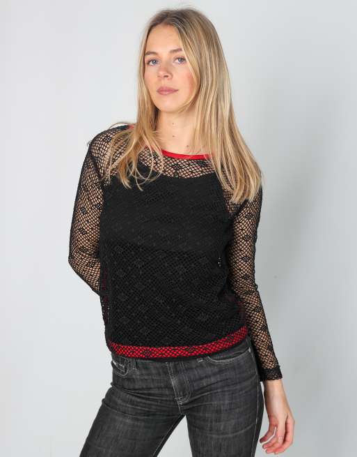 Vintage Unbranded S woven top in black
