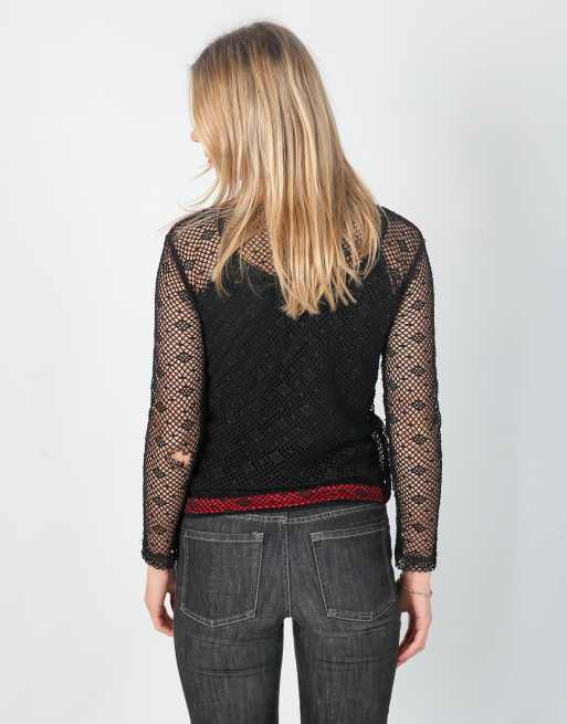 Vintage Unbranded S woven top in black, 2 of 4