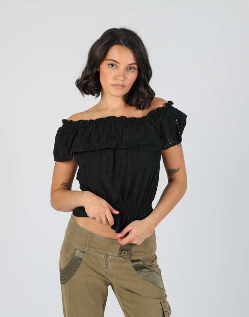 Vintage Unbranded S woven top in black