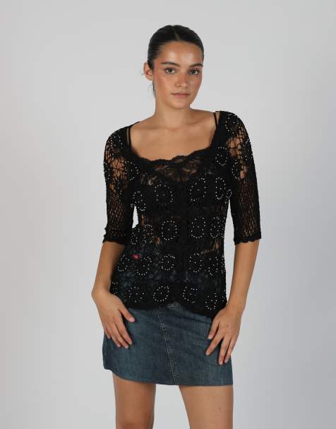 Vintage Unbranded S woven top in black - view 1