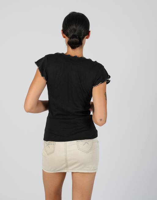 Vintage Unbranded S woven top in black, 2 of 4