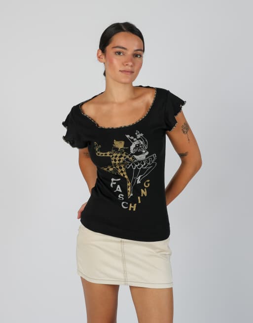 Vintage Unbranded S woven top in black, 3 of 4