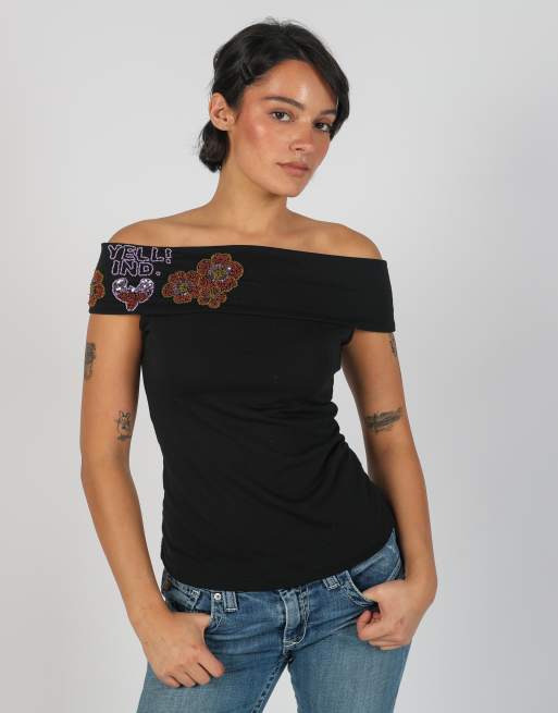 Vintage Unbranded S woven top in black, 3 of 4