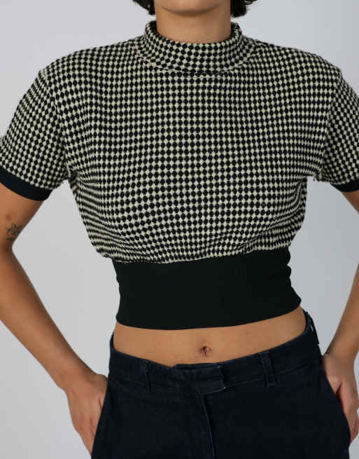 Vintage Unbranded S woven top in black, 4 of 4