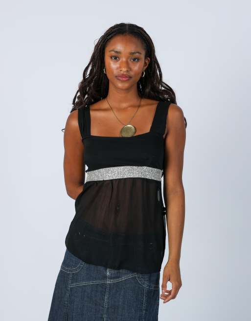 Vintage Unbranded S woven top in black, 1 of 4