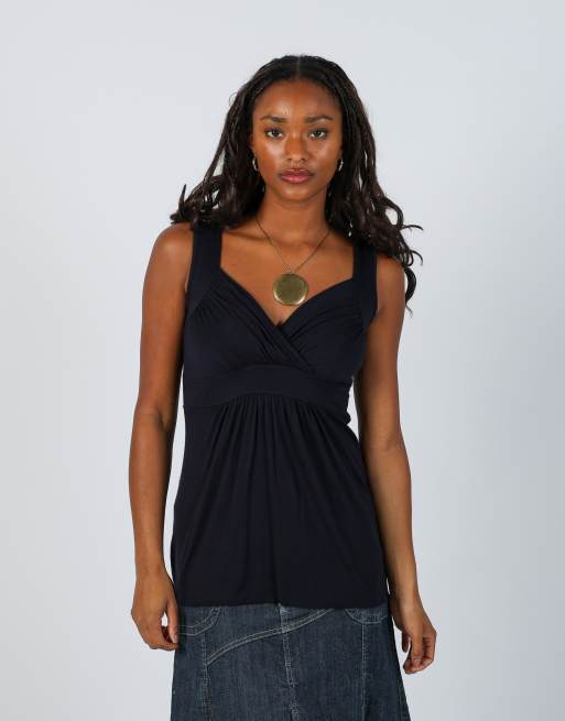 Vintage Unbranded S woven top in blue, 1 of 4