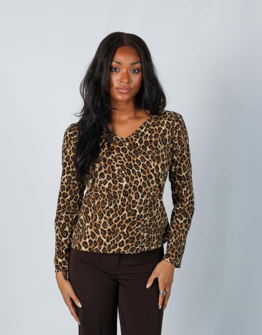 Vintage Unbranded S woven top in brown