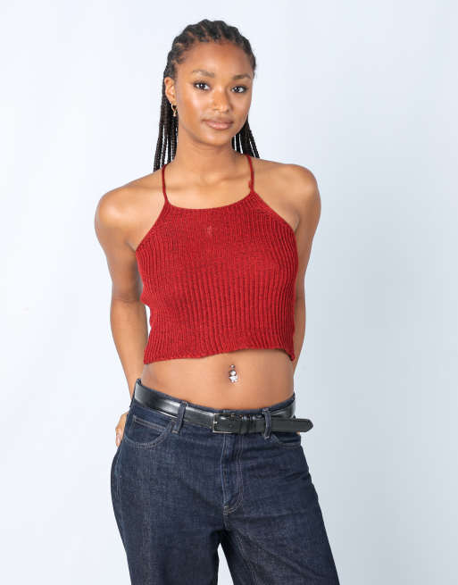 Vintage Unbranded S woven top in burgundy red