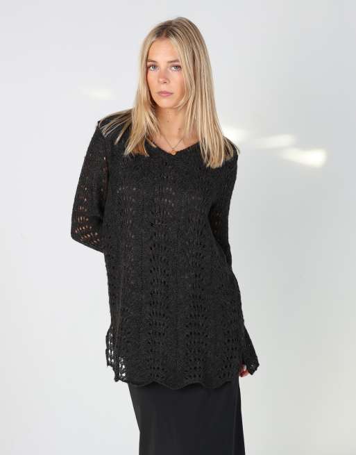 Vintage Unbranded S woven top in charcoal grey