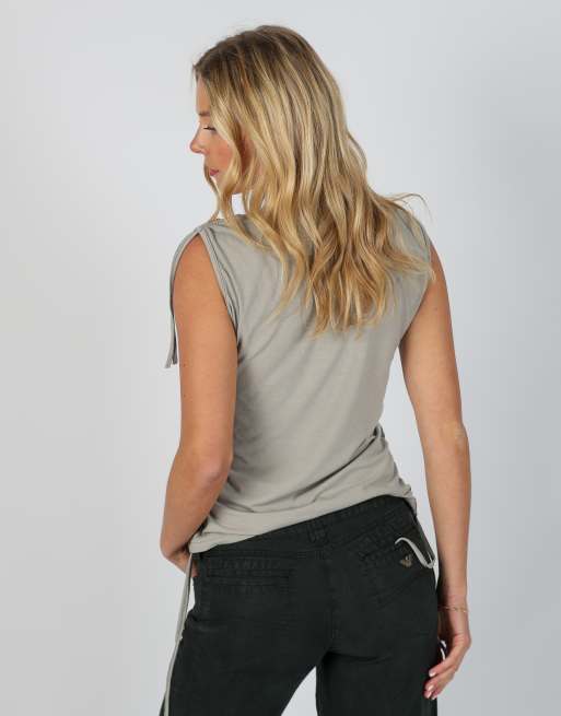 Vintage Unbranded S woven top in grey, 2 of 4