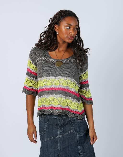 Vintage Unbranded S woven top in grey, 3 of 4