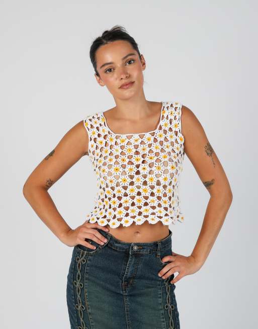 Vintage Unbranded S woven top in ivory