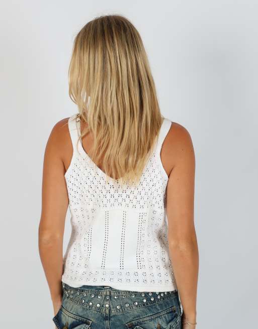 Vintage Unbranded S woven top in ivory, 2 of 4